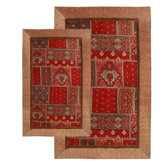 Alabama Jacquard Piece Accent Red Rug Set