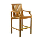 Nantucket 28" Teak Outdoor Bar Chair
