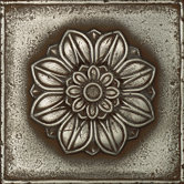 Metal Signatures Rosette Pointed 6" x 6" Decorative Tile in Aged Iron