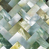 Ocean Jewels 2" x 2" Herringbone Accent Tile in Black Lip