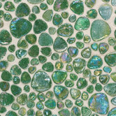 Glass Pebbles 10" x 10" Decorative Accent in Emerald Green Iridescent