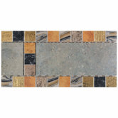 Terra Antica 6" x 12" Decorative Accent Border in Celeste/Grigio