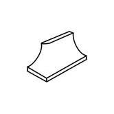 Permatones 1" x 2" Right Sanitary Cove Corner in Matte Arctic White