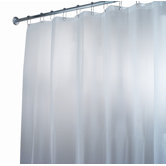 EVA Frost Extra Long Chlorine Free Shower Curtain/Liner in White