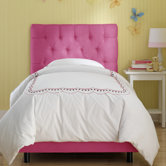Tufted Micro-Suede Youth Bed in Hot Pink