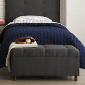 Micro-Suede Bedroom Storage Ottoman