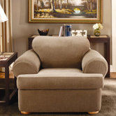 Stretch Stripe Two Piece Chair T-Cushion Slipcover