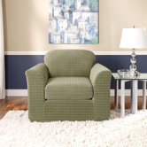 Stretch Squares Two Piece Chair Slipcover