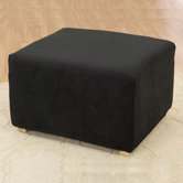 Stretch Pique Ottoman Slipcover