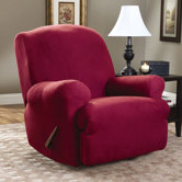 Stretch Suede Recliner T-Cushion Slipcover