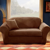 Stretch Pique Separate Seat Loveseat Slipcover