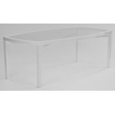 Eclipse Glass Top Rectangle Dining Table with Umbrella Hole