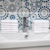 Twelve Piece Terry Washcloth Set in Pure White