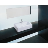 Domino Vessel or Wall-Mount Sink in White