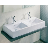 Domino Vessel or Wall-Mount Sink in White
