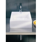 Domino Vessel or Wall-Mount Sink in White