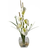 Liquid Illusion Silk Calla Lily Arrangement in Cream