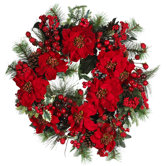24" Poinsettia Wreath