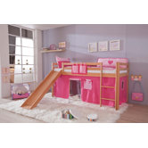 Hochbett "Top" mit Textilset - Pink / Rosa