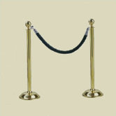 Brass Classic Post with Velour Rope