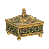 Fretwork Trinket Box in Gold