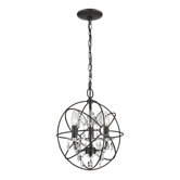 Restoration 3 Light Globe with Crystal Foyer Pendant
