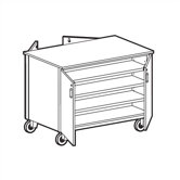 4000 Series Double Sided Tote Tray Mobile Cabinet