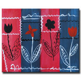 Hand Painted 'Patchwork Bouquet' Canvas Art