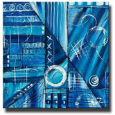 'Blue Blunder' Contemporary Canvas Art in Blue