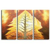Hand Painted 'Volcanic Tree' Canvas Art