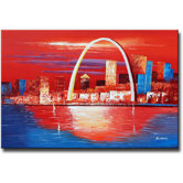 Hand Painted 'Gateway to the West' Canvas Art