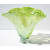 Hand Blown Glass Vase in Lime Green