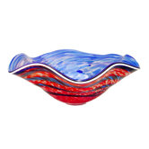 Hand Blown Decorative Dish in Blue and Red