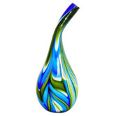 Hand Blown Decorative Vase in Blue and Green