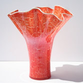Hand Blown Vase in Orange