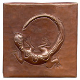 Gecko 4" x 4" Copper Tile