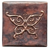Butterfly 4" x 4" Copper Tile