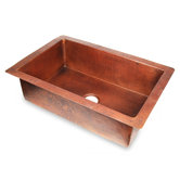 33" x 22" x 10" Hammered Copper Single Bowl Kitchen Sink