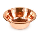 Plain Hammered Copper Round Bar Sink