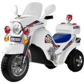 Police Cruiser Battery Operated Bike in White
