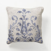 Provence Digital Fern Pillow in Blue