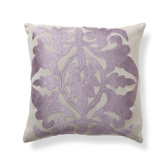 Baroque and Roll Crest Pillow in Plum