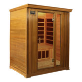 3-Person Cedar Infrared Sauna with Eight Carbon Heaters and Color Therapy Lights