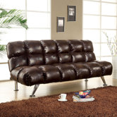Deliz Leather Vinyl Convertible Sleeper Sofa