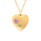 Heart Shaped Locket with Rose in Gold