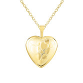Engraved Heart Locket Necklace