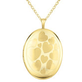 Hearts Oval Locket Necklace