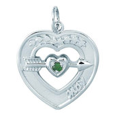 Sterling Silver Heart with Birthstone Necklace