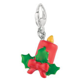 Sterling Silver Christmas Candle Charm