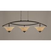 Bow 3 Light Uplight Kitchen Island Pendant
